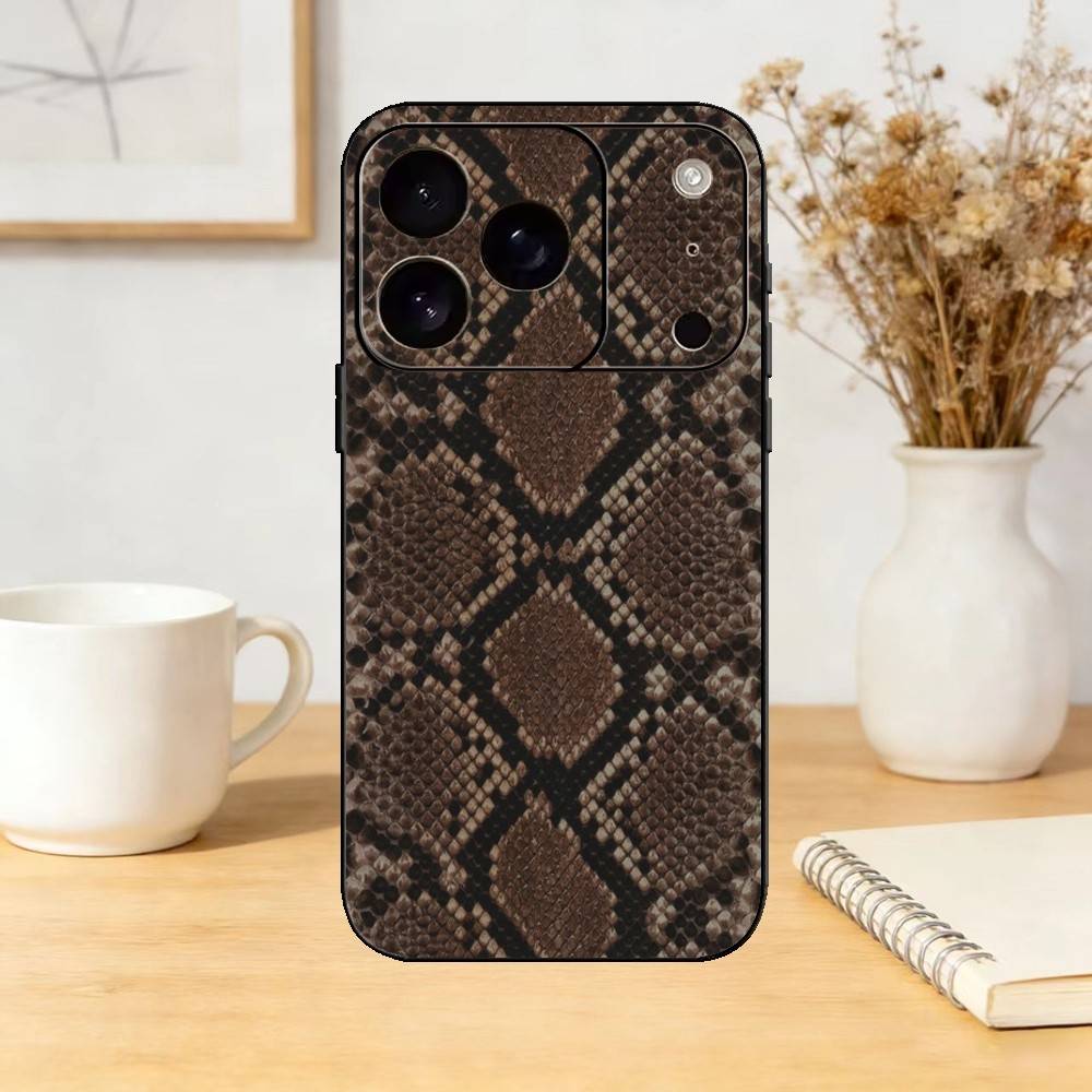 Snakeskin Pattern Art Phone Case Silicone Black Soft For IPhone 17,16,15,14,13,12,11,SE,Plus Pro Max