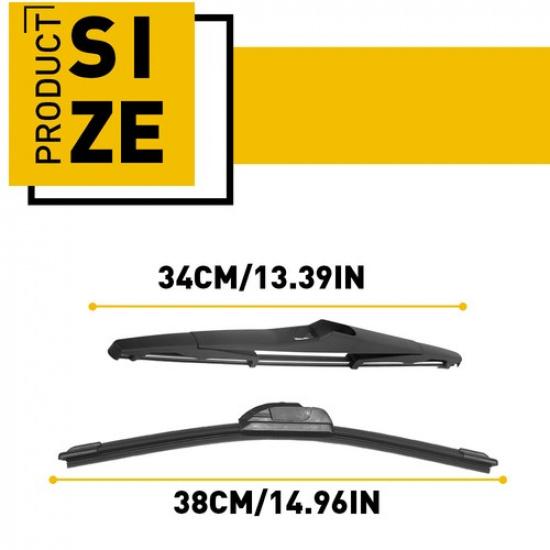 15" 15" 14" For JEEP Wrangler JK 2000- Windshield Blades Wiper Set Of 3