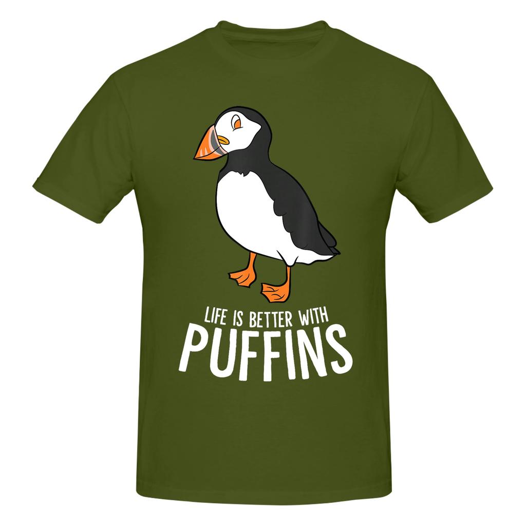 Stück Arktischer Vogel Lustig Baumwoll-T-Shirt Ich mag Papageientaucher Wirklich Oberteile T-Shirts Für Unisex