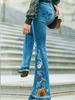 Jean en denim évasé taille moyenne pour femmes style européen et américain automne 2025