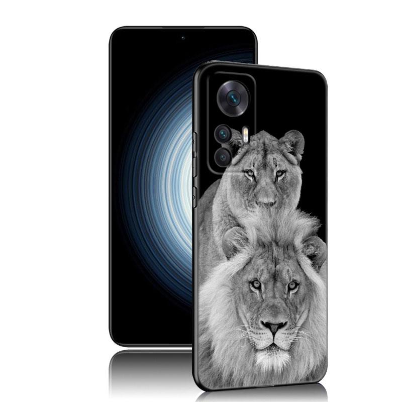 Animal Lion Black Silicone Phone Case For Xiaomi Redmi 7A 8A 9A 10A 11A 9C 10C 12C 13C 11 Prime A1 A2 Plus 12 4G Note 9T 12R