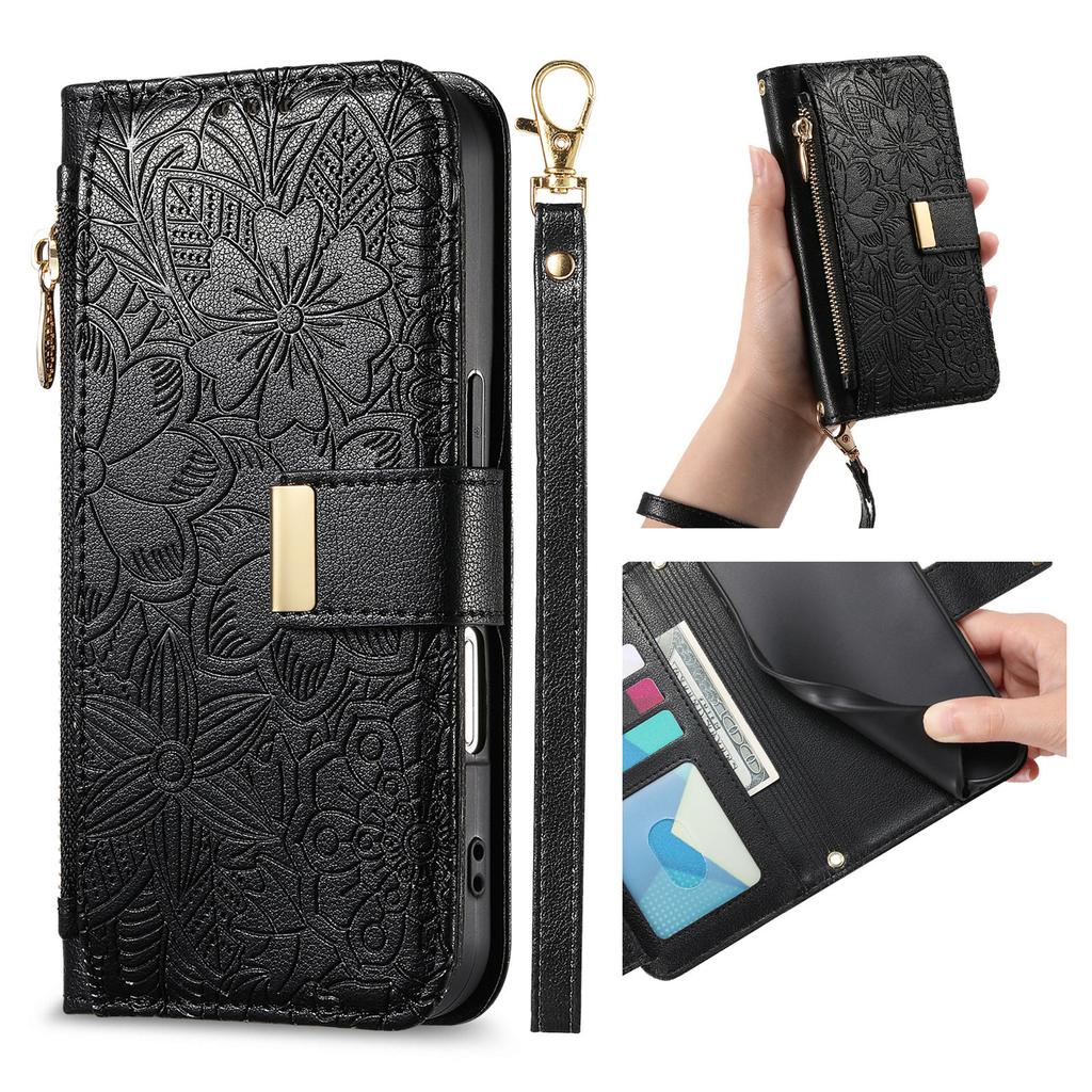 Floral Leather Wallet Case for Honor 400/400 Lite/400 Pro/X60 Pro/X9C/X9b/X50...Vintage All-in-One Card Holder w/Stand, Magnetic Closure & Wrist Strap