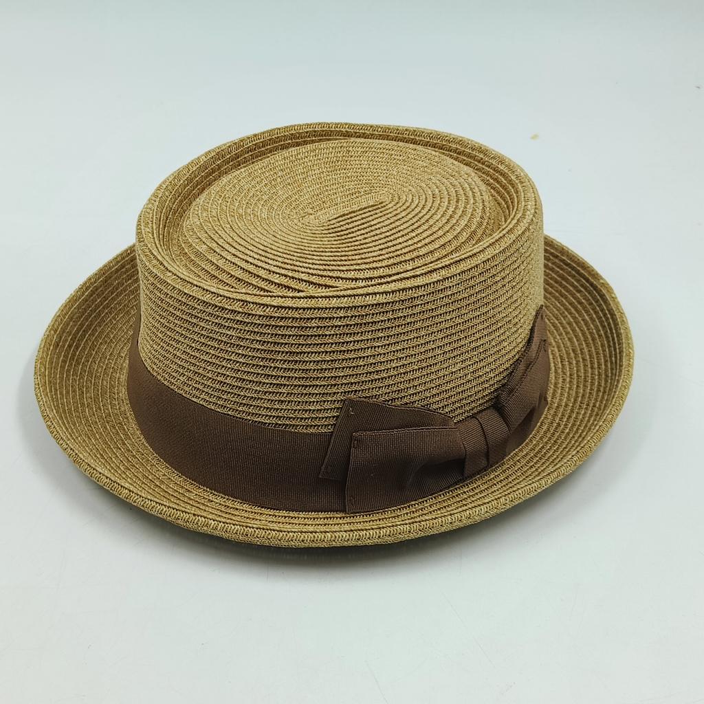 Sombrero Porkpie clásico sombrero porkpie de paja para hombres mujeres sombrero ala plana fedora sombrero de sol de rafia trilby de verano sombrero de jazz sombrero de fieltro vintage