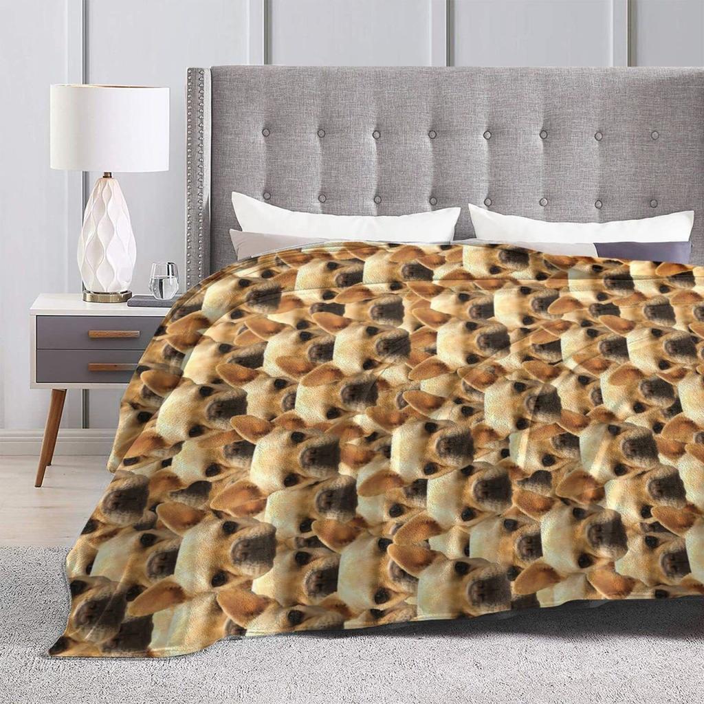 Dog Animal Pattern Blanket Flannel Soft Comfortable Home Blanket Warm Blanket Birthday Holiday Gift