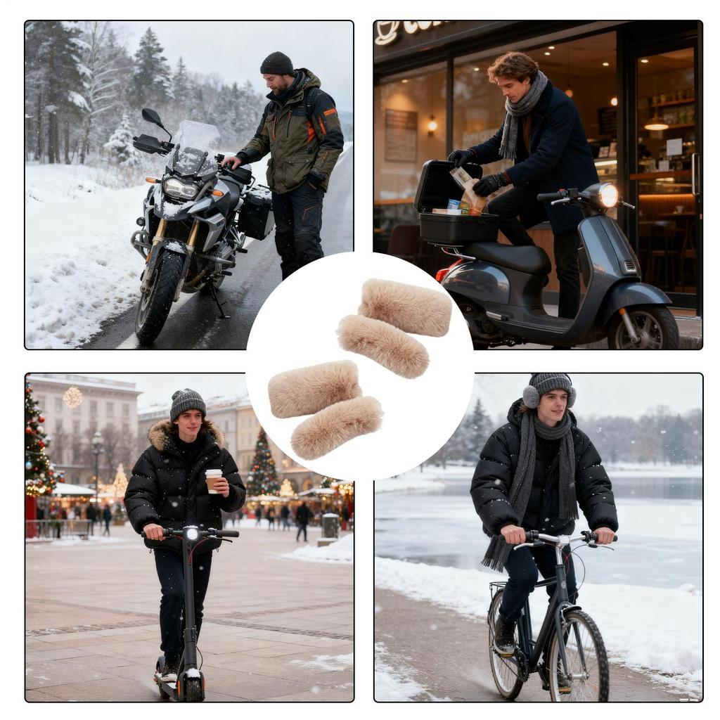 Motorcycle Handle Cover Windproof Plush Guard Handlebar Grip Cover For Motorbike Riding Snowmobile Atv Winter Summer Cycling