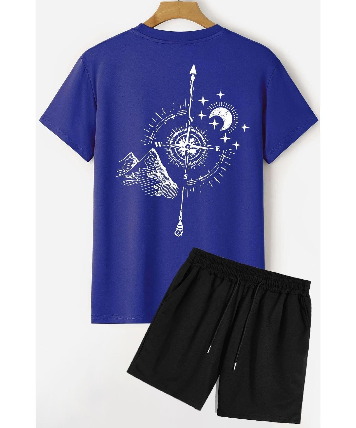 

Unisex Compass Shorts T-shirt Tracksuit Set