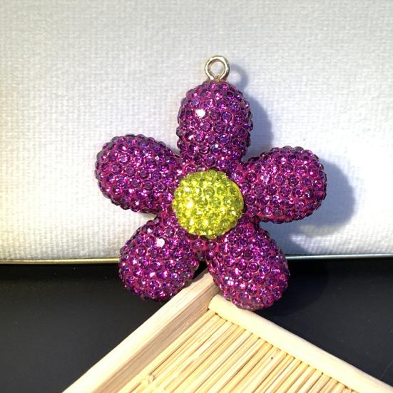 Keychain Pendant Small Flowers Shiny Rhinestone Sunflower Charm Key Chain Decorative Backpack Bag Accessories