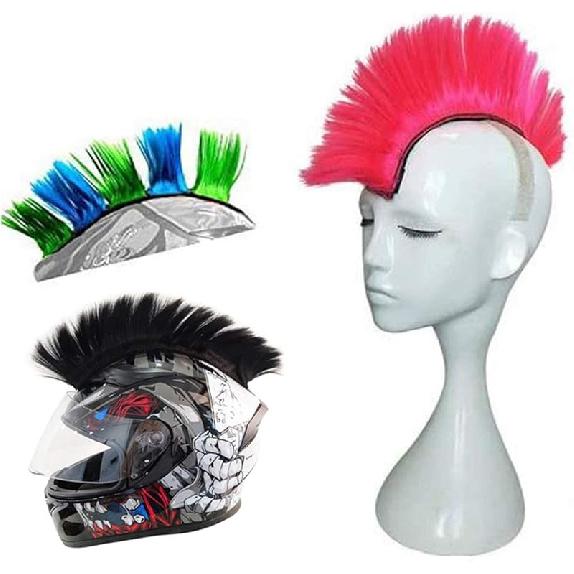 Helmet Hawks Mohawk Synthetic Wigs for Bicycle/Almost Helmet/Stick Reusable Design