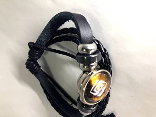 TiproPechka Genshin Impact Eye of God Rock Bracelet, Braided Elemental Magical Organ Bracelet with Seven Heavenly Gods Statues, Cosplay Accessory