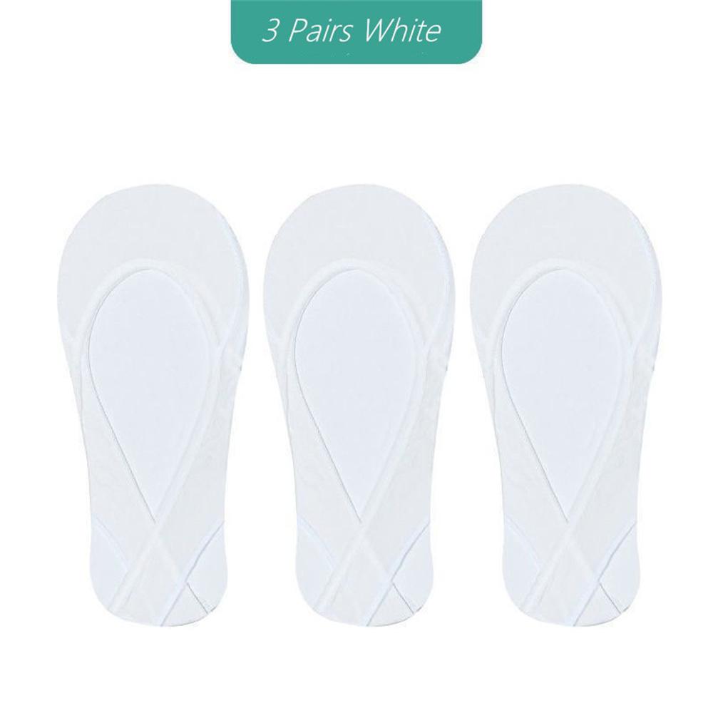 3 Perechi Șosete Invizibile de Bumbac Tip Barcă Șosete de Vară din Mătase de Gheață cu Gură Joasă pentru Pantofi cu Toc Înalt Sling de Silicon Antiderapant