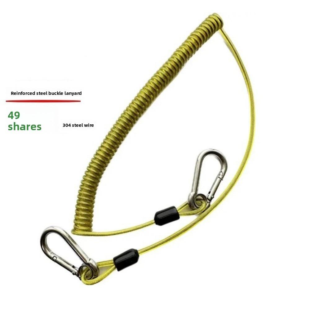 New with Metal Carabiner Outdoor Key Cord 304 Stainless Steel Multistyles Anti-slip Rope Weighing 46KG Fishing Lanyards