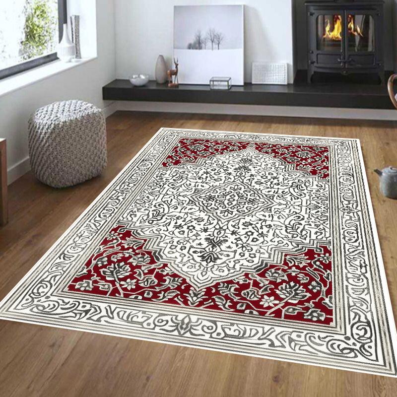 Retro Ethnischer Teppich Türkischer Perserteppich für Wohnzimmer Dekorativ Bettseite Schlafzimmer Vintage Bodenmatte Eingang Fußmatte Teppich