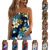 Women's Summer Fashion Strapless Top, Cute and Sexy Off-Shoulder Hawaiian Print Sleeveless T-Shirt