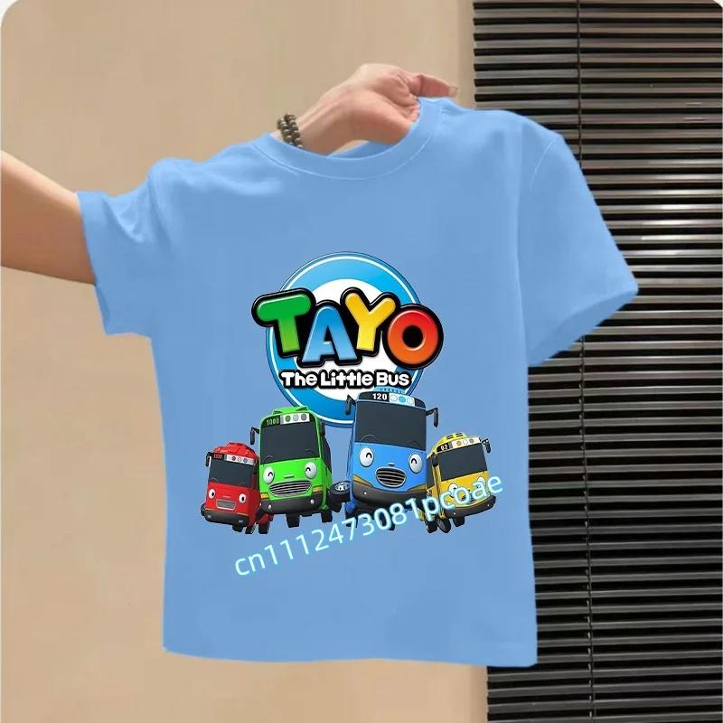 Hot Sale Tayo the Little Bus Cartoon Kids T-Shirts Girls Clothes Baby Boys T shirt Summer Short Sleeve Children Tops,ooo5837