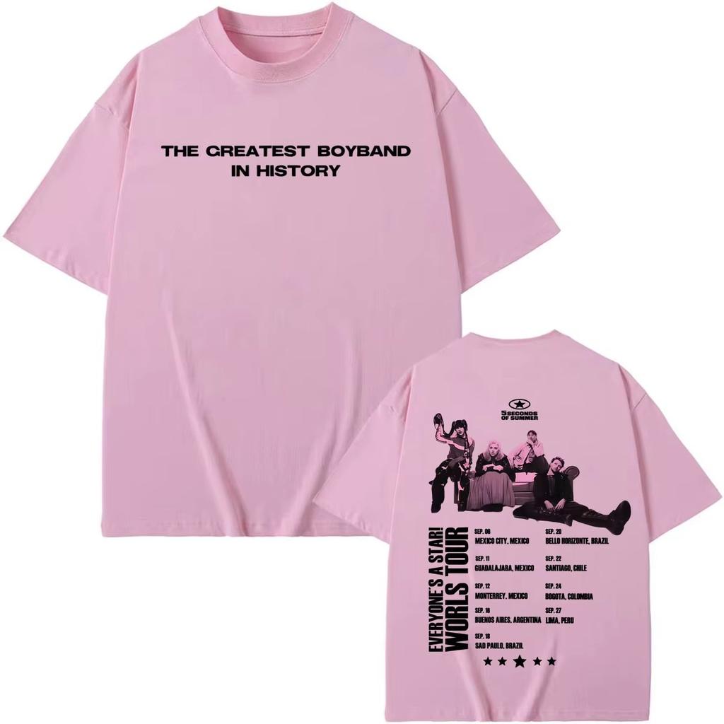 Summer Hot Sale Band 5 Seconds Of Summer Everyones A Star World Tour 2026 T Shirt Y2k Unisex Unisex Fashion Gothic Classic T Shirt