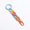 Macaroon Color Acrylic Chunky Chain Keychain Candy Color Keyring Wrist Lanyard  Backpack