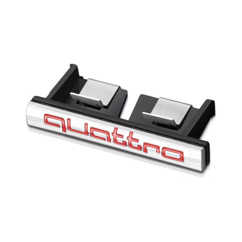 Quattro 3D Logo Car Front Grille Badge Stickers Metal Quattro Emblem For Audi A4 B8 B6 B9 B7 A3 8P 8V 8L A5 Q7 S7 A6 C7 C6 C5 Q5