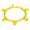 with Bell Hollow Peach Heart Bracelet Handmade Wedding Charm Bangle  Female Lady Girl