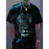 Mode Löwe 3D Gedrucktes Herren T-Shirt Lässiges schnelltrocknendes T-Shirt Tier Muster Oberteil Kurzarm Übergröße Herrenkleidung Streetwear
