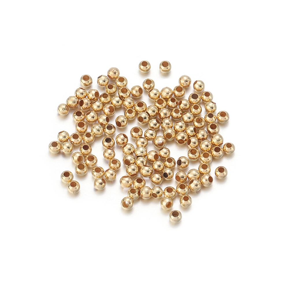 20-500pcs/lot Round Tone Metal Beads Iron Smooth Loose Ball Beads for Jewelry Making Beads DIY Bracelet Necklace Wholesale