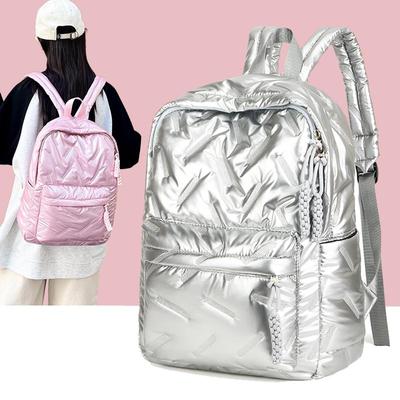 Winter Space Nylon Gepolsterter Rucksack Damen Große Kapazität Schultasche für Student Outdoor Freizeit Rucksack Geeignet für Pendeln Freizeit und Alltag