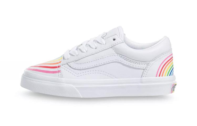 Flour Shop x Vans Old Skool Low top Kids Skateboarding Shoes White Rainbow Children Aged 3 7 Years Old VN0A4BUU2N7 34