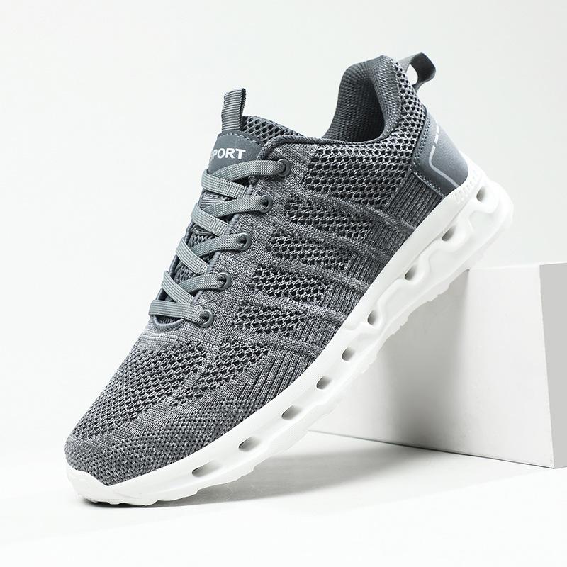 Lightweight large size casual fashion men's shoes fly-woven mesh sneakers men's outdoor running summer