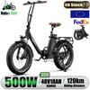 Bicicletă Electrică Pliabilă ONESPORT OT16 Max Motor 500W Baterie 48V18AH cu Telecomandă Bicicletă Electrică Roți 20 inch Anvelope All Terrain Ebike pentru Adulți