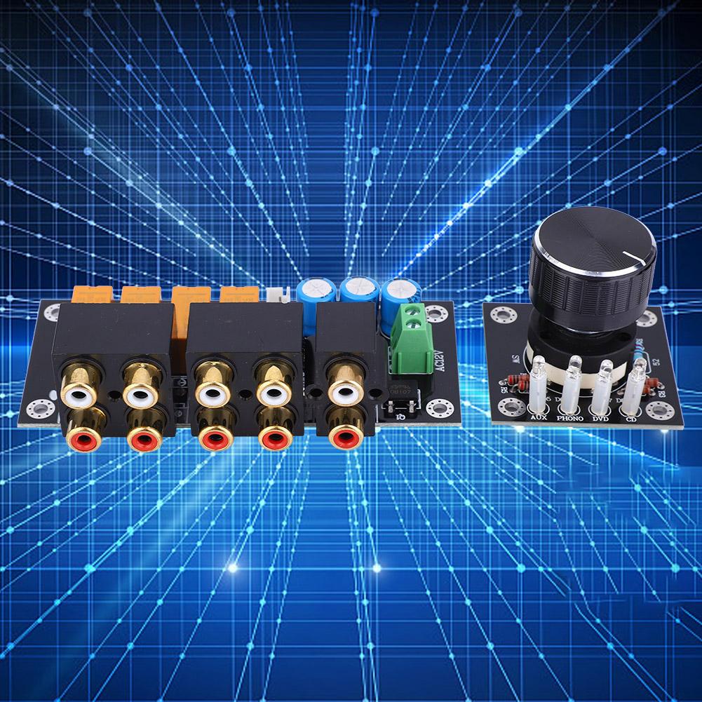 Audio Signal Selection Board 4 Way Audio Input Switching Input Board Selector AC12~15V