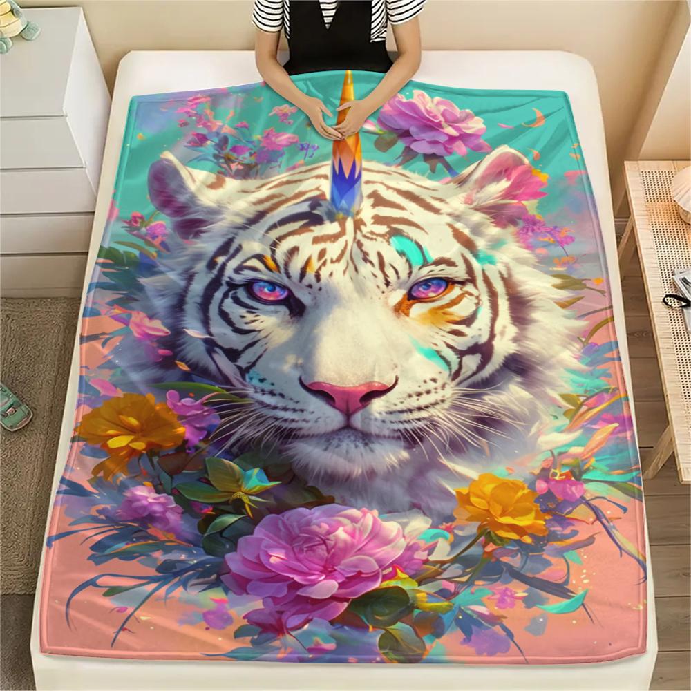 1 Manta de Franela con Estampado de Dibujos Animados, Alta Calidad, Cómoda para Todas las Estaciones, Decoración del Hogar, Calidez y Confort, Perfecta para Regalo de Navidad o Cumpleaños