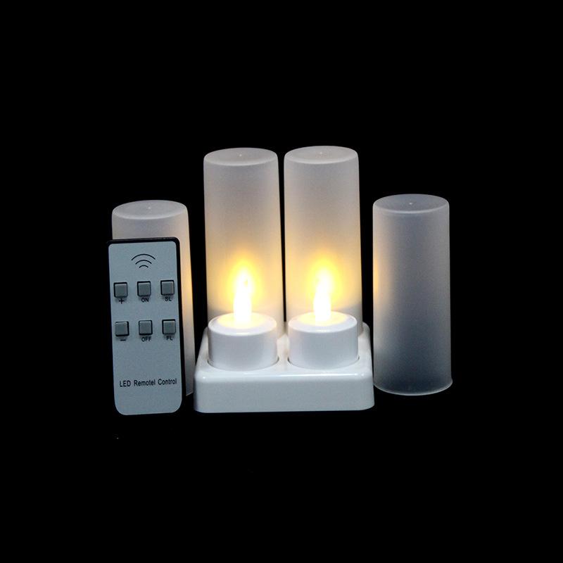 4-Pack Rechargeable LED Candles led Lamp Flameless Tealight Xmas Christmas Valentine Wedding Church Home Table Decoration