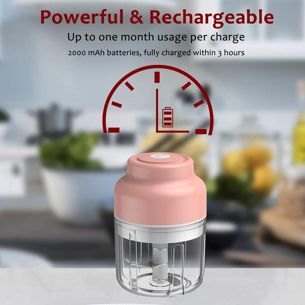 Vegetable Chopper USB Electric Garlic Mincer Wireless Rechargeable Kitchen