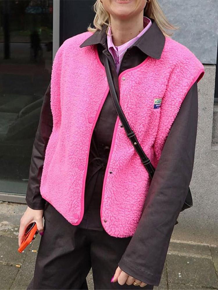 

Женские осенние кардиганы без рукавов с короткими карманами, женские модные однотонные повседневные пальто, женские свитера, жилеты, уличные элегантные молодежные свитера S