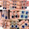 Blue Cubic Zirconia Dangle Earrings for Women Temperament Engagement Wedding Accessories Anniversary Gift Fashion Zircon