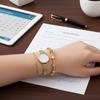 Zircon Star Beaded Bracelet Stainless Steel 18K Gold Plated 18cm Chain Length