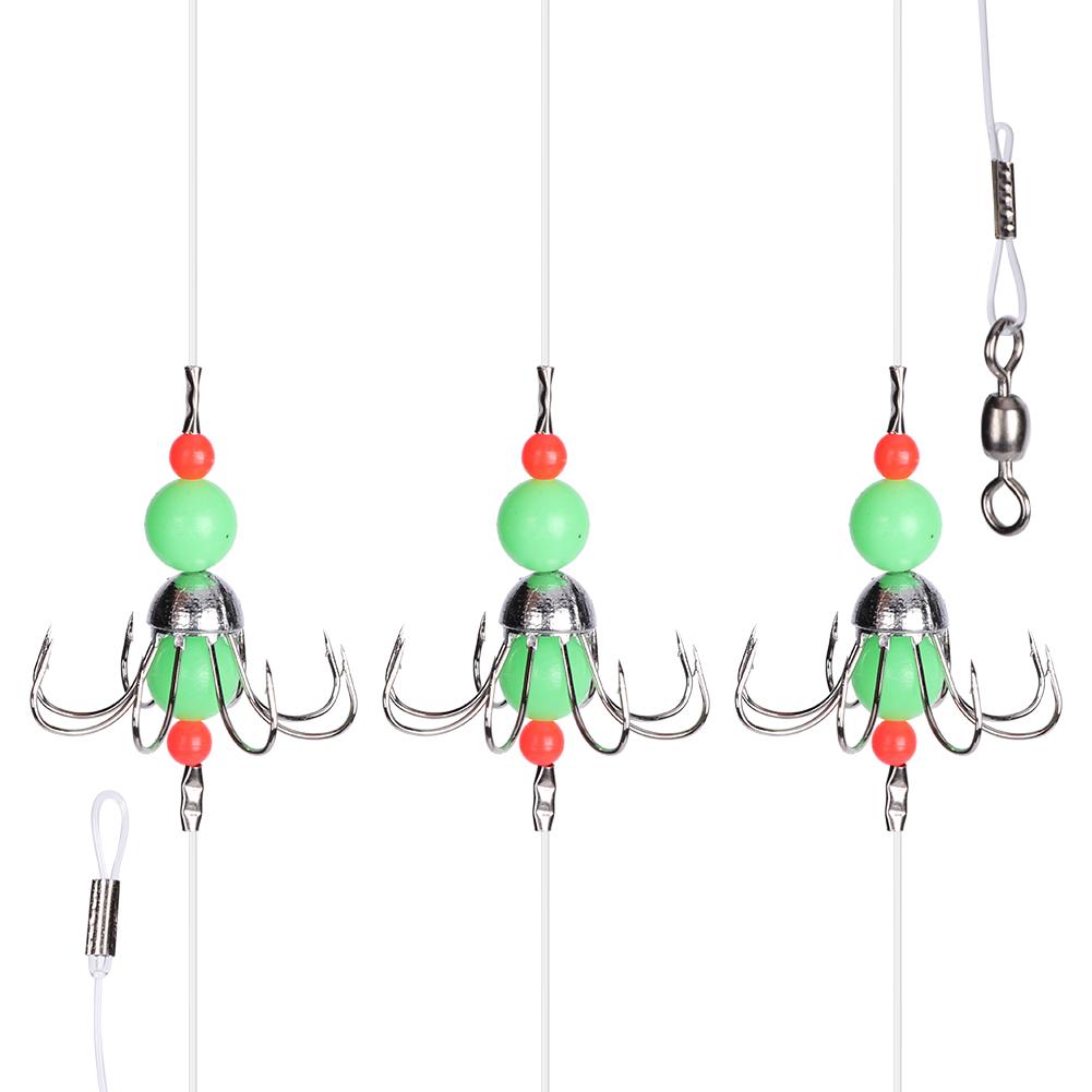 Luminous Squid String Hook   Fishhook Barbed Night Fishing Tackles Accessories