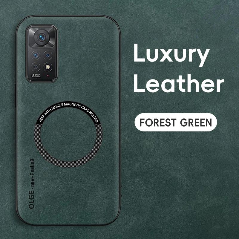 Magnetic Retro Leather Soft Case For Xiaomi Redmi Note 11 Pro11S Note11 4G 5G Global Version Wireless Charging Phone Case Cover