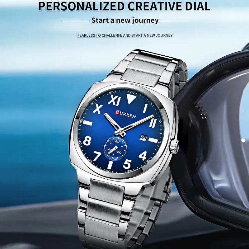 CURREN Waterproof Luminous Men's Calendar Watch Men's Stainless Steel Business Quartz Watch