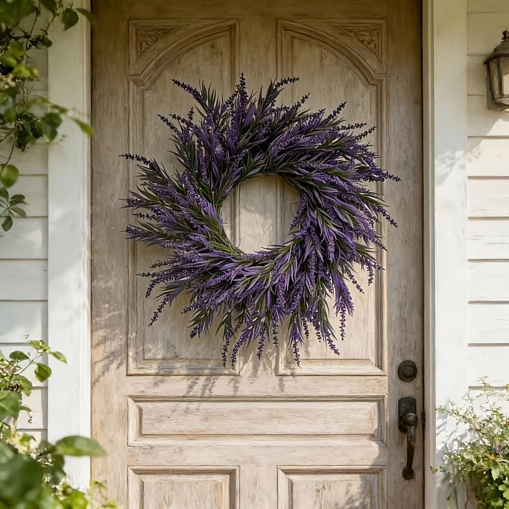 

60cm Artificial Lavender Wreath Plastic Hanging Floral Wreath for Door For Garden Wall Porch DIY Customizable Design China Mainland