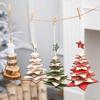 Star Multilayer Christmas Tree Pendant Wooden Christmas Tree Ornaments  New Year