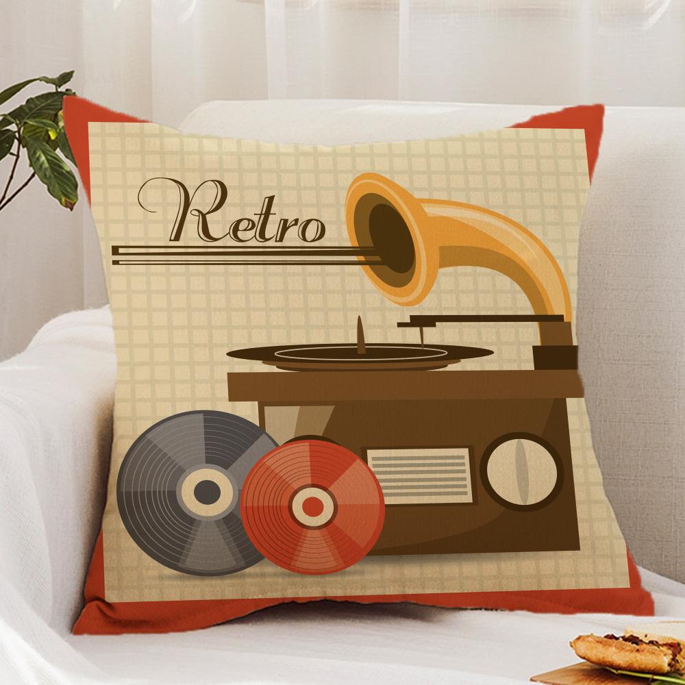 Retro Speaker Piano Rock Cushion Cover Premium Comfort Reversible Pillow Cover - Dual - Use Design for Home & Car