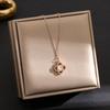 Elegant Korean Micro-Inlaid Titanium Necklace - Luxurious Women's Clavicle Chain, Non-Fading, Unique Minority Design.