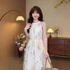 Summer Cotton Embroidery Sleeveless Dress For Beach Women With Mesh Floral Design