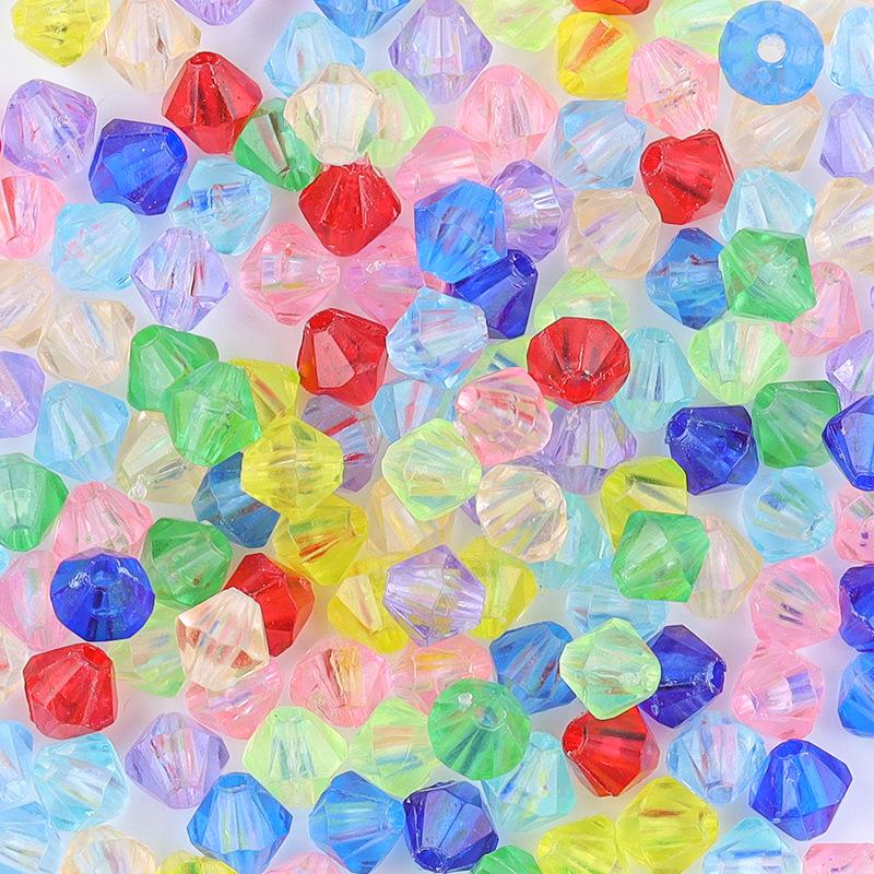 Acrylic Candy Color Faceted Beads: Transparent Square and Rhombus DIY Beading Materials