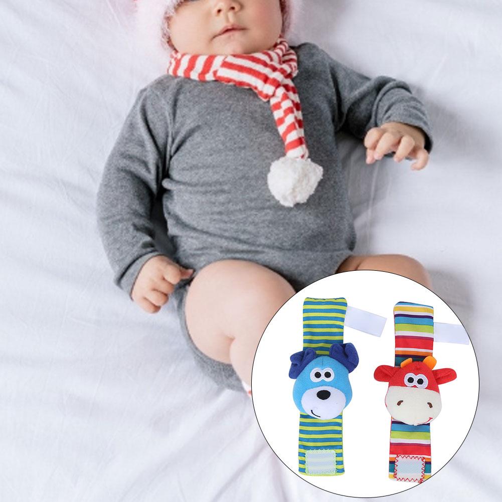 Baby Soft Plush Wrist Rattle Toy Infant Cute Cartoon Animal Wrist Rattles Toy Gift