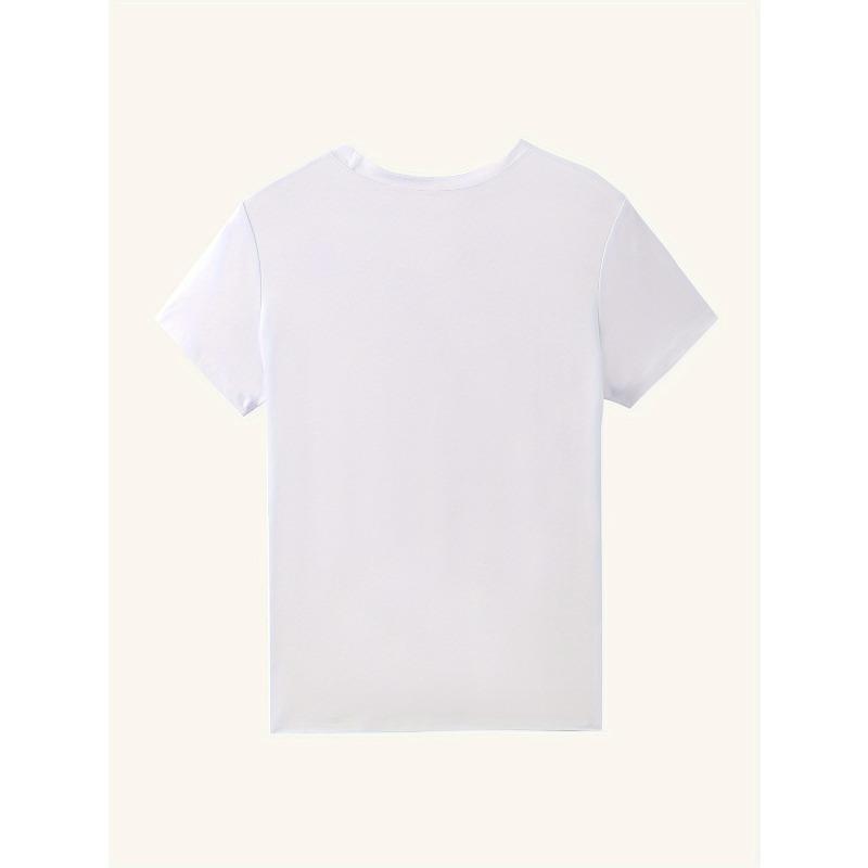 European Size Plus Size, Women's Plus Size Oversized Vibrant Painted Floral Print Short Sleeve T-Shirt -  Round Neck Casual Top