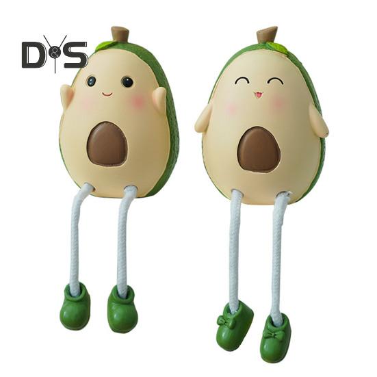 

1 пара фигурок животных из смолы, настольный декор, статуэтки животных с длинными ногами, мультяшные авокадо, украшения для балкона, гостиной, офиса Avocado