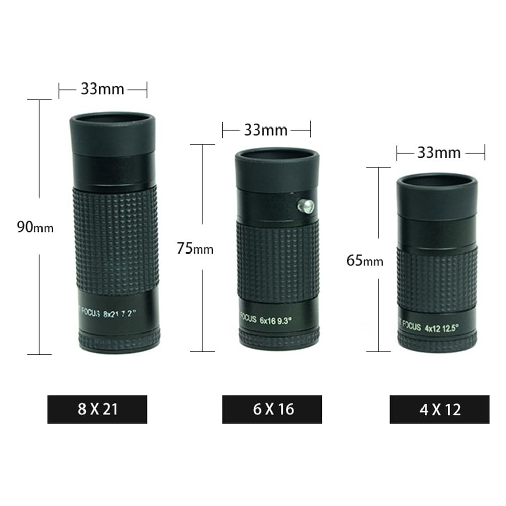 4x12" Museum Monocular, 4x Magnification, Compact, Museum Model, Art Appreciation Monocular, Glasses Compatible, Case and Strap Included (4x12)