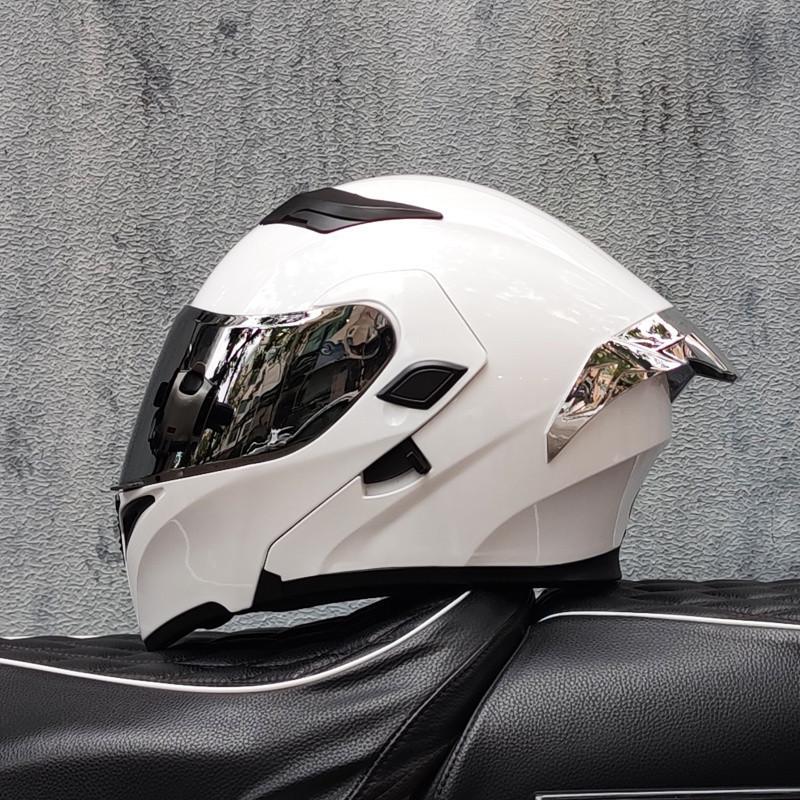 E5GOrz Flip-up Motorcycle Helmet for Men & Women – Full Face, All-Season with Bluetooth Slot, Big Tail Wing, 3C Certified