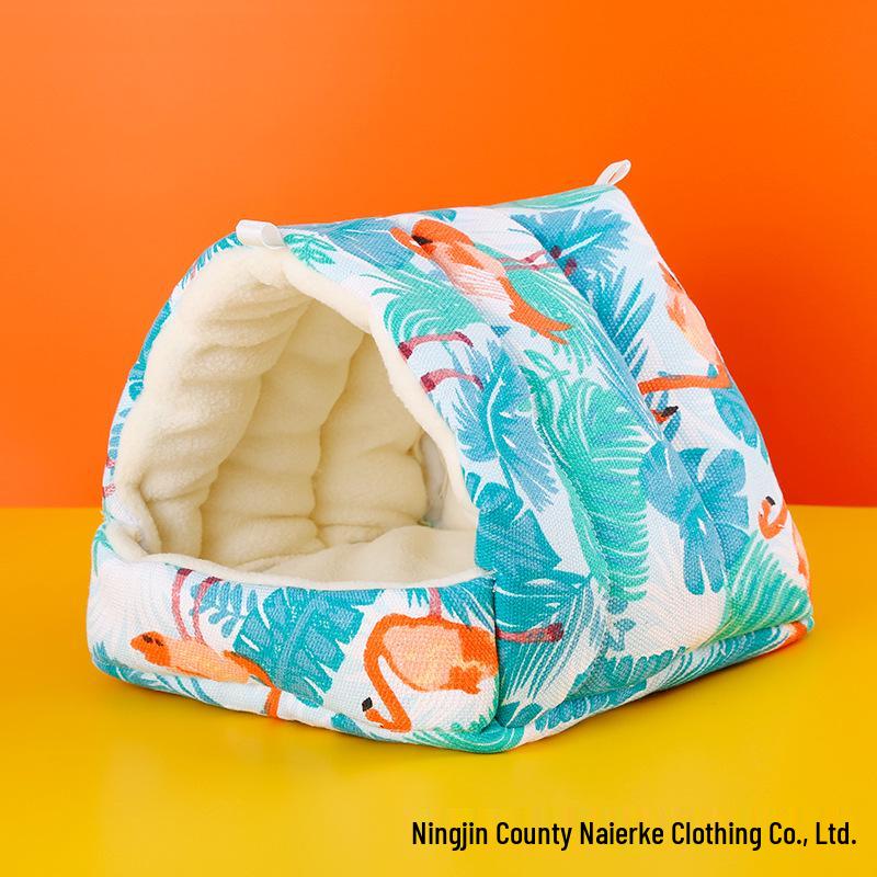 Warm Tiger Skin Bird Nest: Fleece-Lined Winter Hammock for Cockatiels